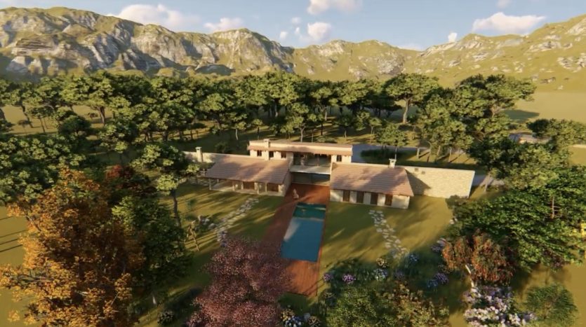 Santa Maria Mallorca plot for sale: project with plans accepted, with spectacular mountain views and privacy.
